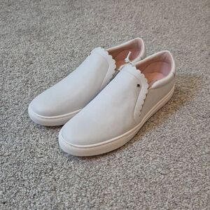 KATE SPADE Aleta Slip-On Leather Sneakers Size 8.5 White